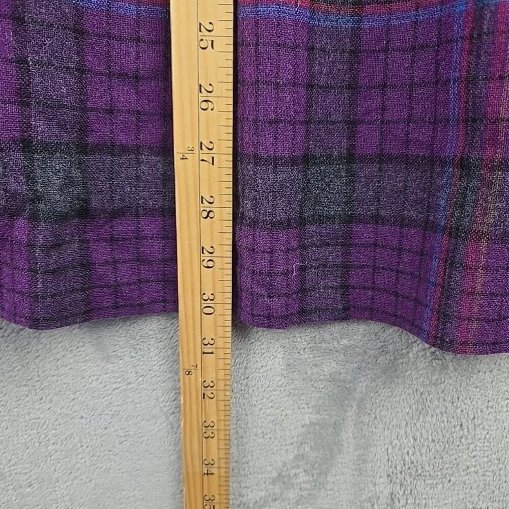 Vintage Pendleton Skirt Womens Sz 14 Purple Plaid Tartan Wool Knee Made USA - Picture 4 of 4
